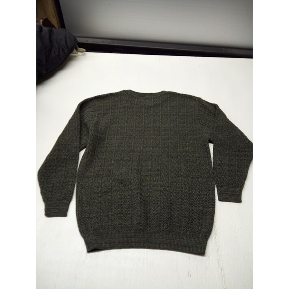 Peconic Bay Sweater Mens Large Gray Knit Heavy Long Sleeve Cotton Made In Usa - Picture 5 of 5